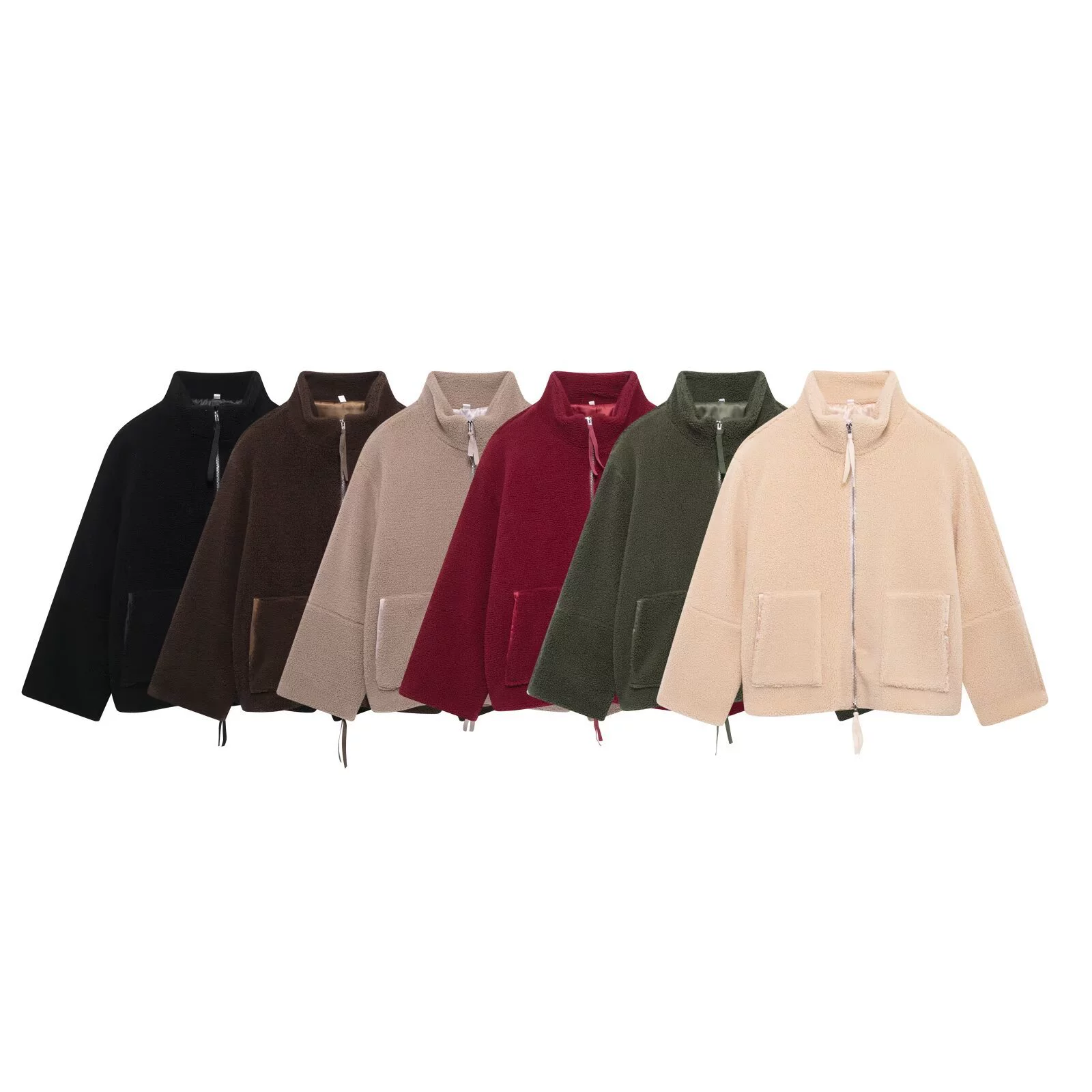 Женская одежда PB&ZA, новинка осени-зимы 2024, однотонное пальто из овечьей шерсти в стиле casual с высоким воротником для тепла