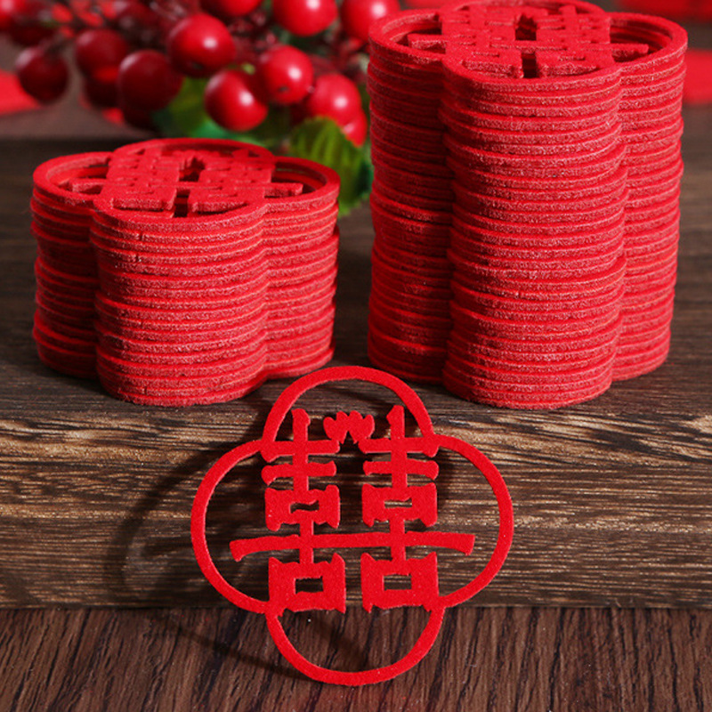 Juego de 30 piezas de tiro a mano Xi cama de extensión nueva casa dormitorio decoración mini nudo suministros de boda pequeño Xi plato de fruta de carácter XI al por mayor