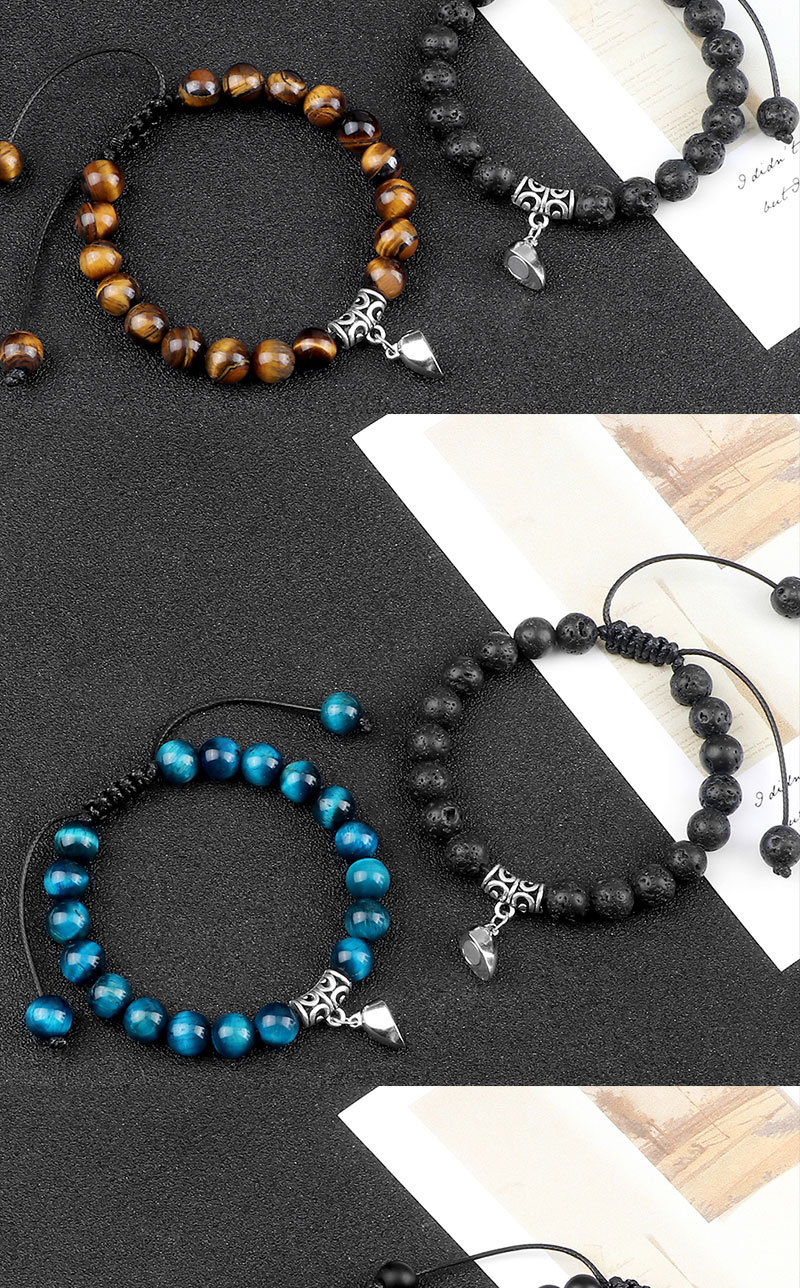 Heart Shaped Magnetic Braided Couple Bracelets For Relationships_voghion.com