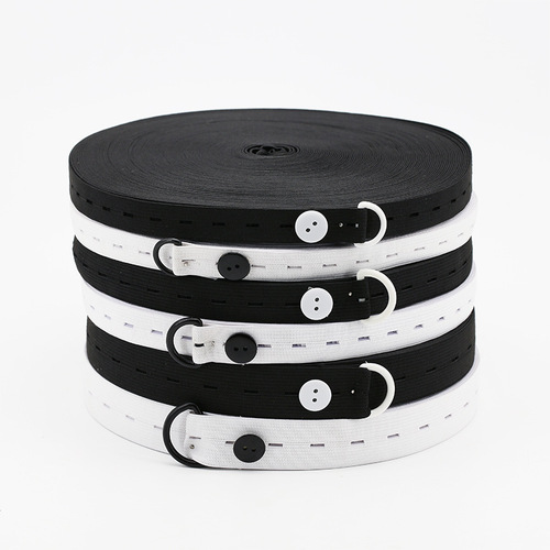 Wholesale Crotch Elastic Tape Diaper Children Adjustable Black and White Crochet Pregnant Pants Elastic Waistband with Eye Elastic Tape 