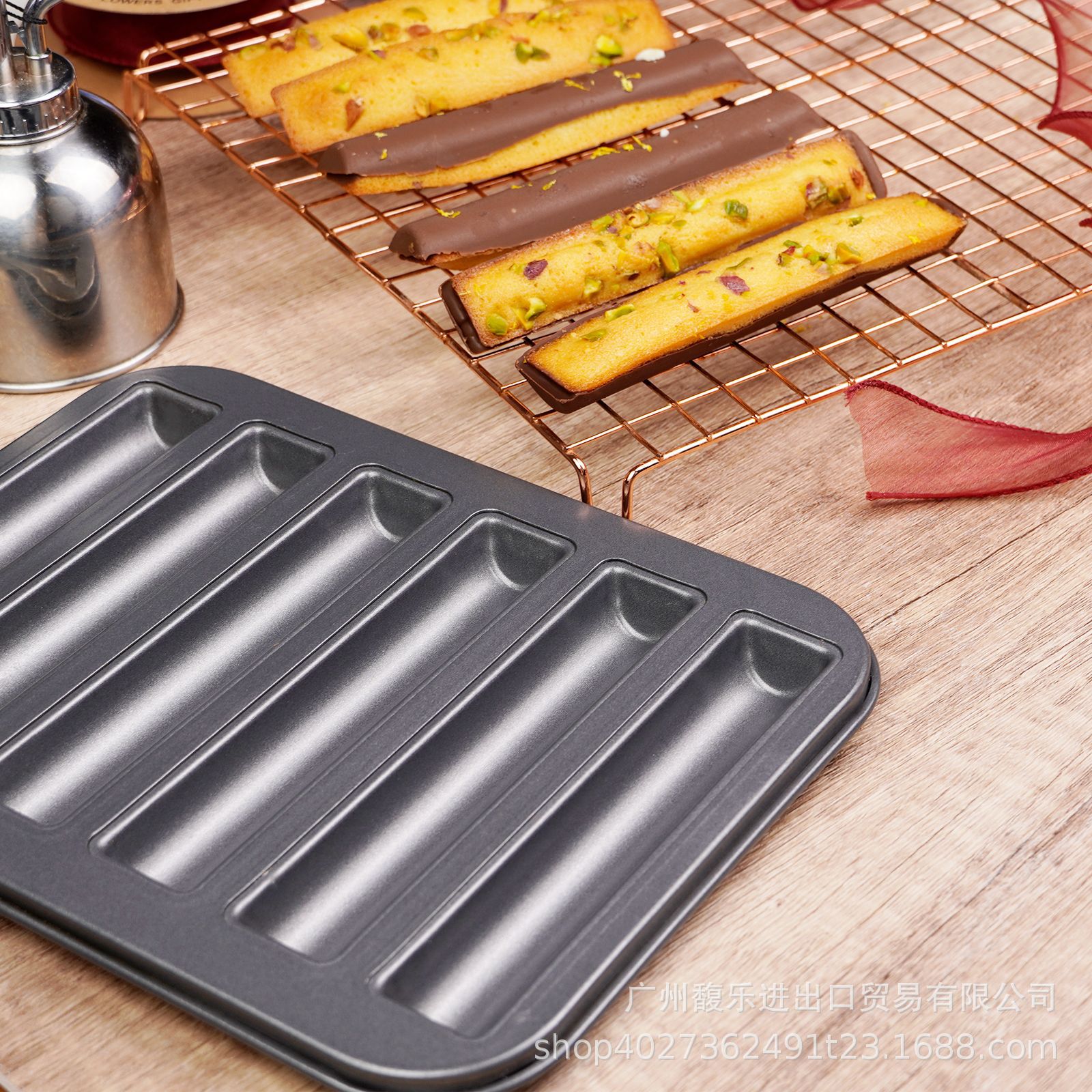 Spot Japanese non-stick coating 6 even cigar Fernando bar biscuit baking mold tool cake baking tray