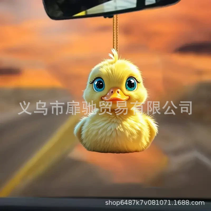 Новый 2d милый маленький желтый утенок акриловой подвеской трансграничный плоский автомобиль зеркало заднего вида украшения подвеска рюкзак подвеска