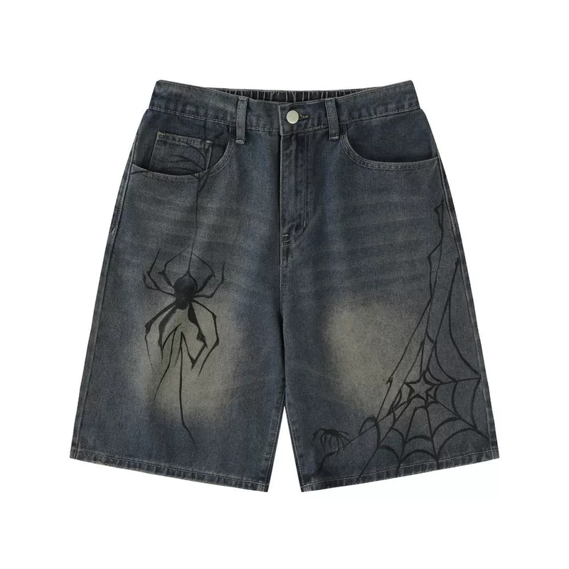 Джинсовые шорты (мужские) oversize, ретро американский стиль, синий, S–XXL
