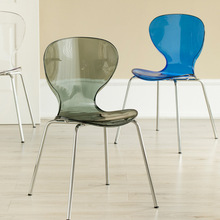 北欧透明餐椅加厚塑料水晶椅亚克力凳子网红ins创意家用靠背椅子