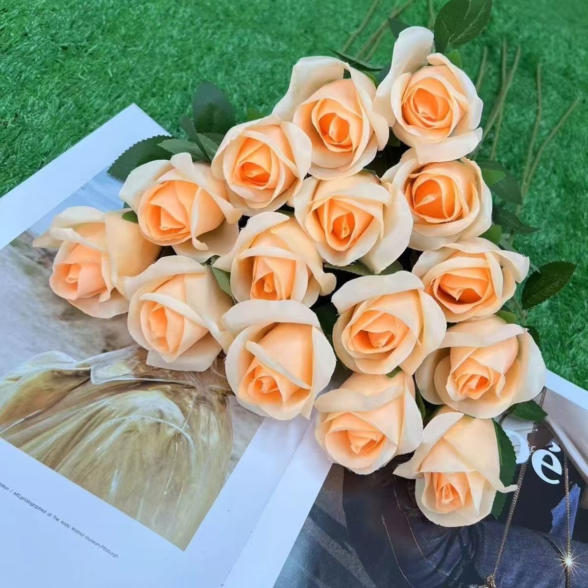 Single snow mountain rose-champagne color