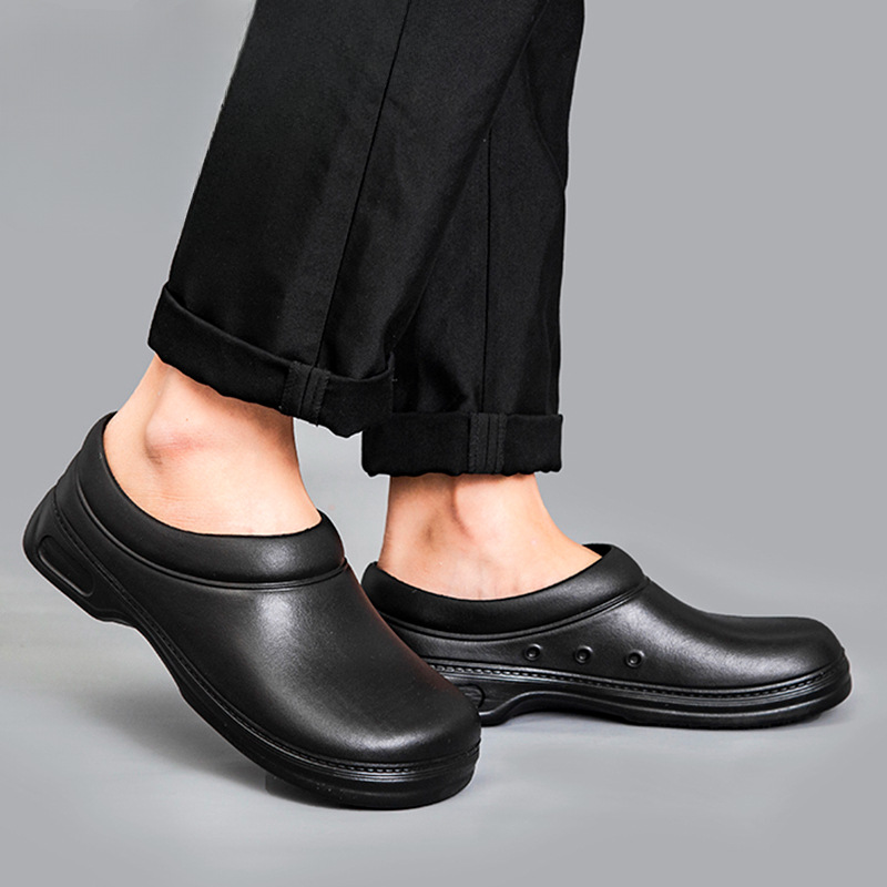 WAKO滑克防滑防水防油工作鞋厨师鞋酒店厨房食品车间专用男女黑白