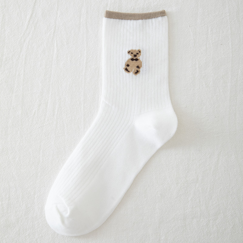 Fashion Mid-tube Autumn And Winter Bear Polyester-cotton Long Socks display picture 2