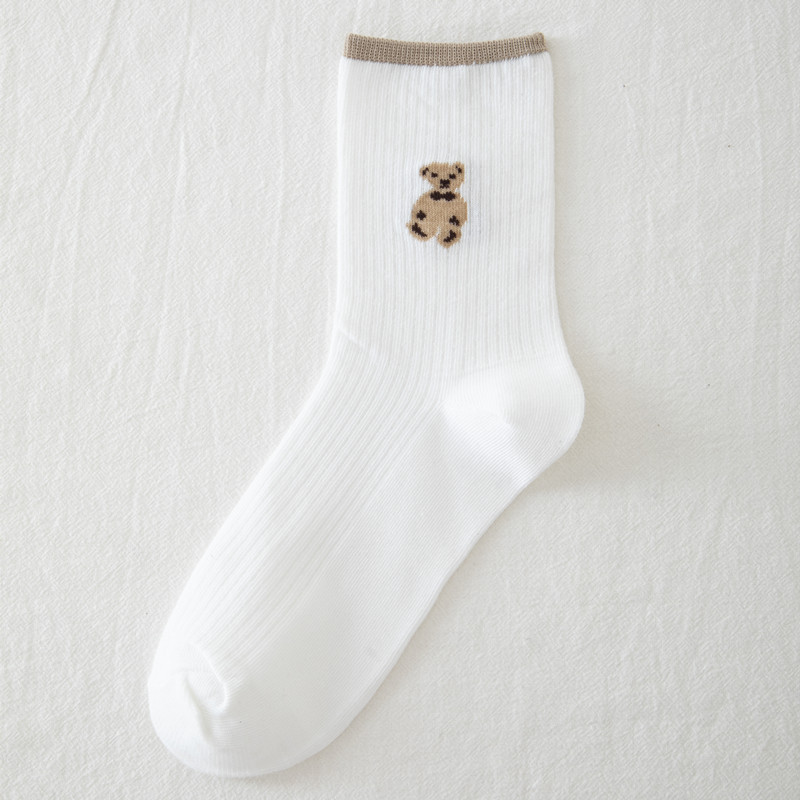 Chaussettes Longues En Polyester Et Coton Ours Automne Et Hiver À La Mode display picture 2