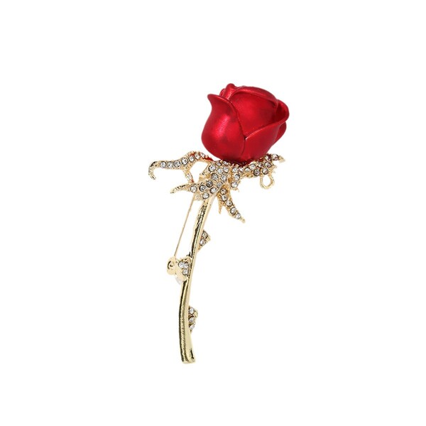 high-end red elegant brooch lapel pin