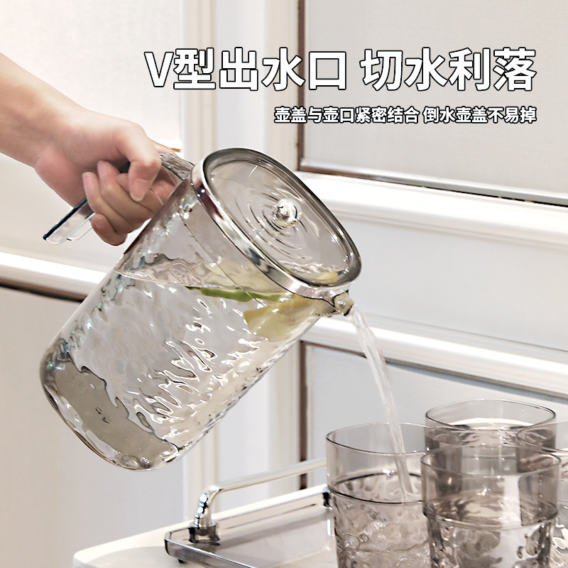 冷水壶家用大容量储水扎壶水波纹食品级冰箱果汁过滤凉白开水壶杯