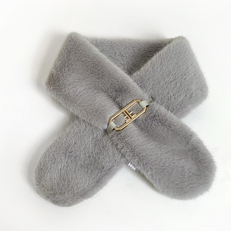 Otoño y invierno bufandas mujeres 2025 nuevo estilo coreano caliente engrosado versátil imitación de lana de seda lindo buñuelo al por mayor