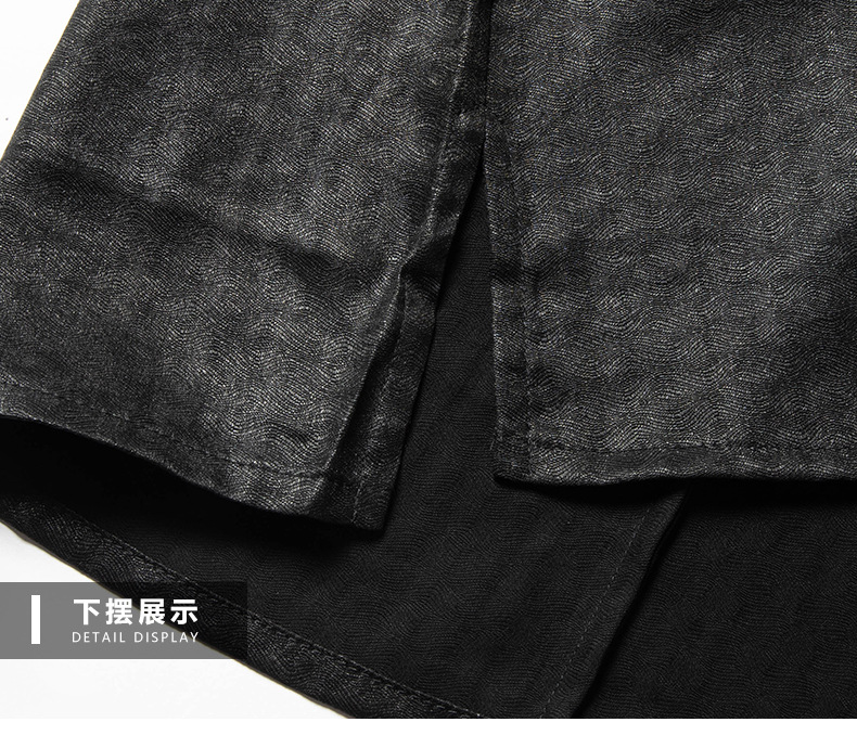 Áo polo nam tay ngắn lụa tơ tằm cao cấp — Màu đen Y233002 chi tiết 19