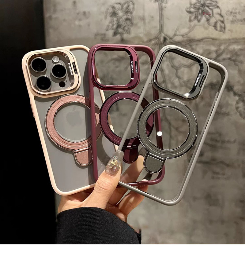 Ốp lưng trong suốt chống sốc cho iPhone 12–17 Pro Max, có chân đế từ tính — [Giá đỡ đôi U1 màu đen ★ Cạnh mềm từ tính], [Giá đỡ đôi U1 màu trắng trong suốt ★ Cạnh mềm từ tính], [Giá đỡ đôi màu xám U1 ★ Cạnh mềm từ tính], [Giá đỡ đôi U1 màu cam ★ Cạnh mềm từ tính] chi tiết 7