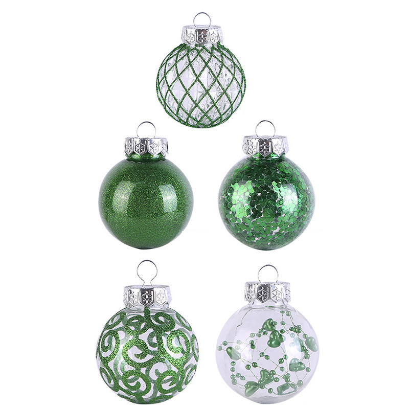 国境を越えた新しいクリスマスボール6cmクリスマスツリー装飾メッキプラスチックボール異形彩色クリスマスボールセットストラップ|undefined