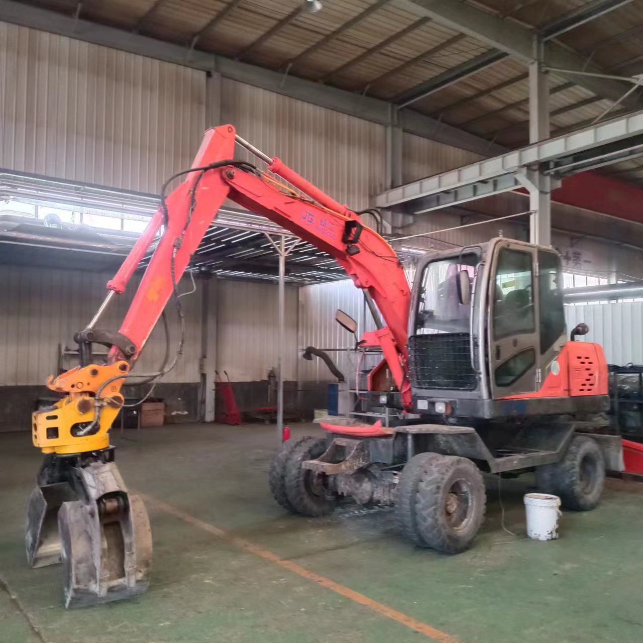 劲工75 二手轮式抓木头 广东阳江皮轮挖机 装载机 码垛机 抓麦秸