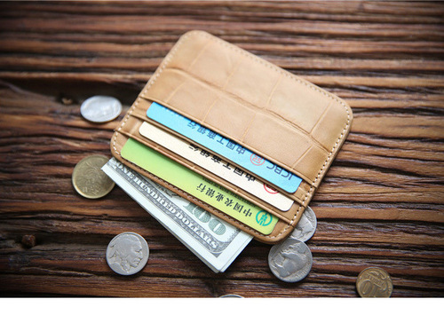 Card holder women's ultra-thin wallet genuine leather mini multi-card slot sheepskin credit card holder small card holder simple women's men's