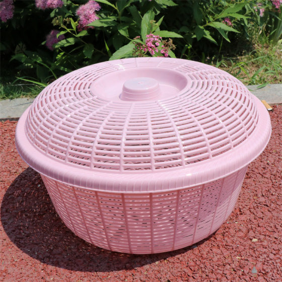 Household plastic with cover fly-proof steamed baskets kitchen chopsticks storage basket multi-functional fruit and vegetables storage basket