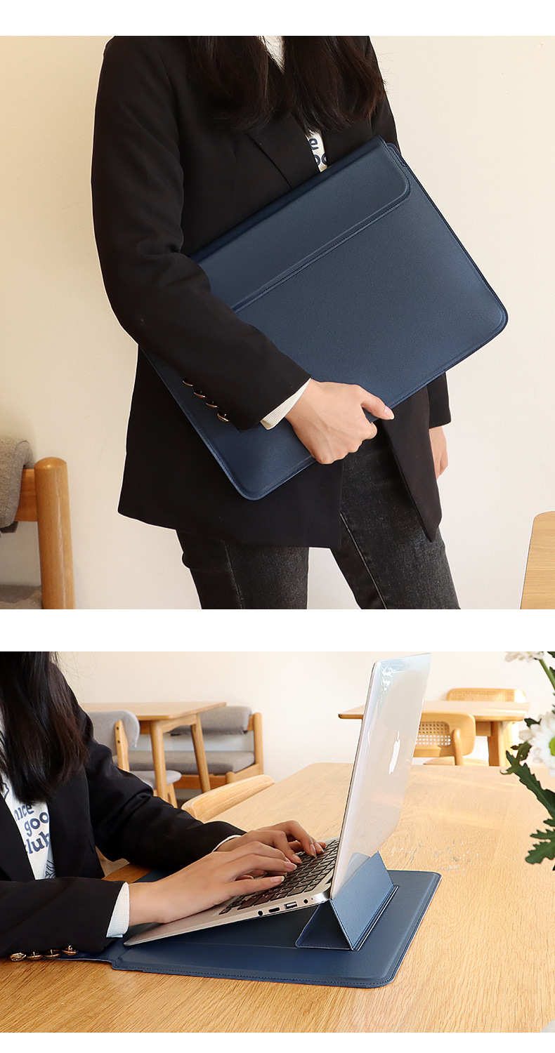 Multi-functional computer bag inner liner with stand, notebook stand leather case, MacBook inner liner pro undefined