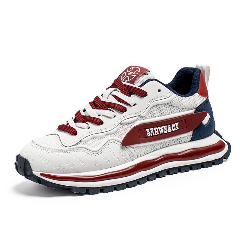 Forrest Gump Shoes European Station Four Seasons Zapatos deportivos casuales transpirables de malla Zapatos de fondo grueso de moda de todo fósforo para aumentar los zapatos de papá