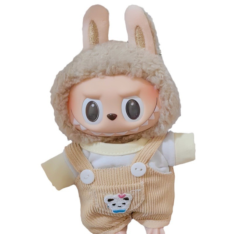Labubu accesorios de ropa 15cm colgante tire paño muñeca ropa oso suspender pantalones camiseta traje