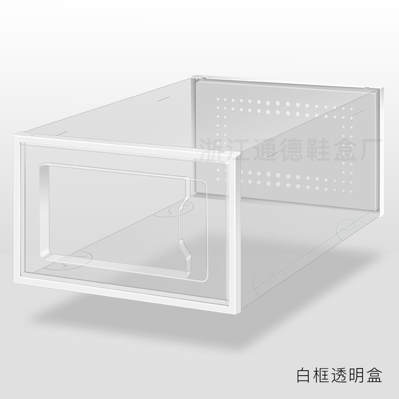 Caja de almacenamiento de zapatos transparente - Apertura lateral, gabinete para hogar, venta al por mayor, tamaño grande