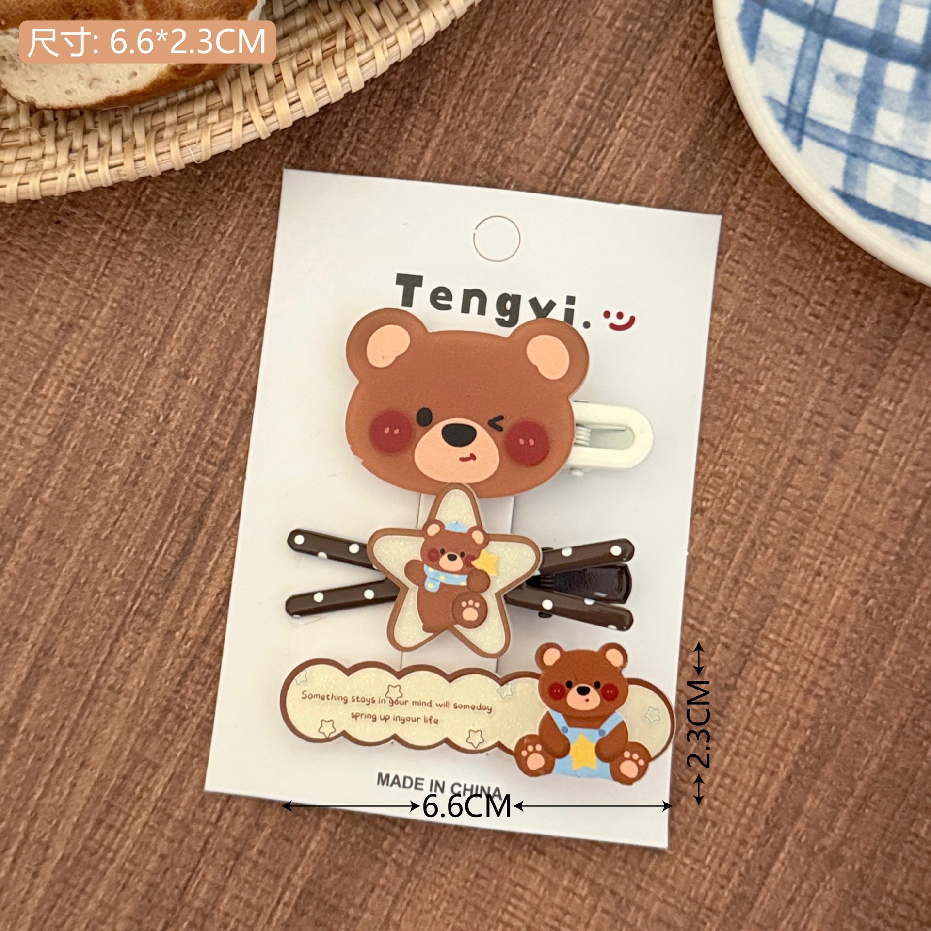 Diversión de dibujos animados oso acrílico clip de pelo dulce chica clip de boca de pato alto valor facial universal clip de pelo para niños adornos de cabello para mujeres