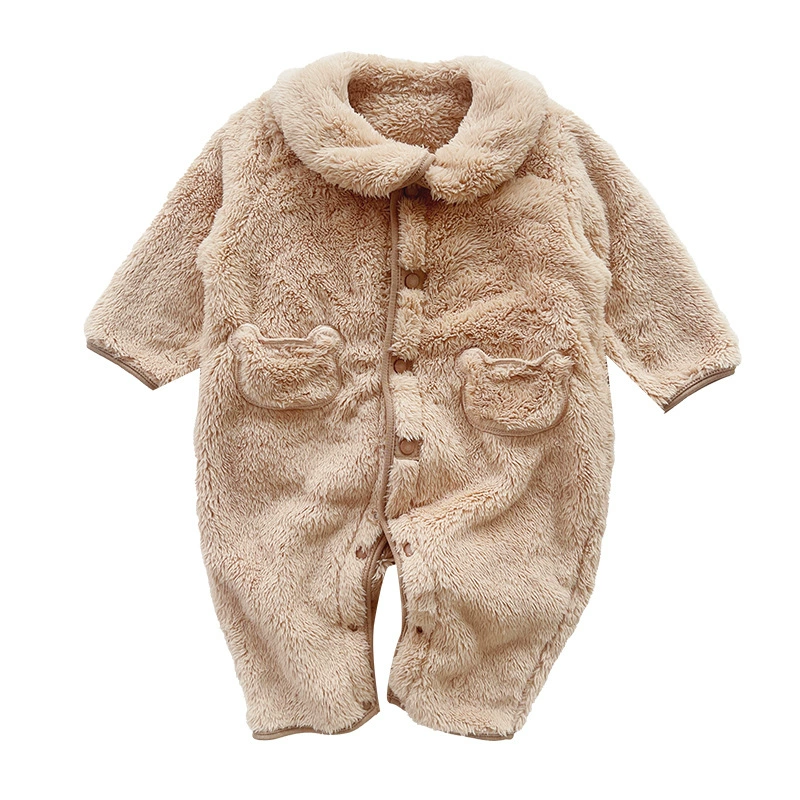 Children's demi-season pijama, thermal underwear, coral velvet keep warm flannel overall to go out
