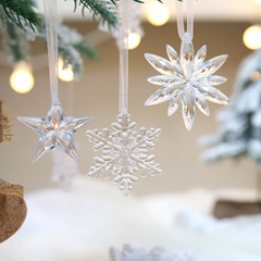 クリスマス装飾クリスマスツリーペンダント透明雪片アクリル水晶創意ペンダントクリスマス雪片