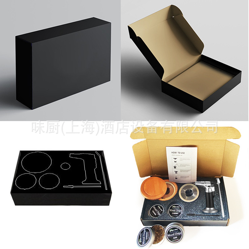 Cóctel ahumado cubierta humo ahumado caja de madera cóctel comida fragante fumigación molecular alimentos cocinar madera polvo