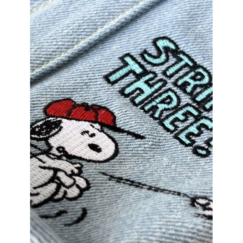 スヌーピー刺繍日本系かわいいキャンバスバッグ宝母外出バッグ弁当バッグサラリーマンハンドバッグ女