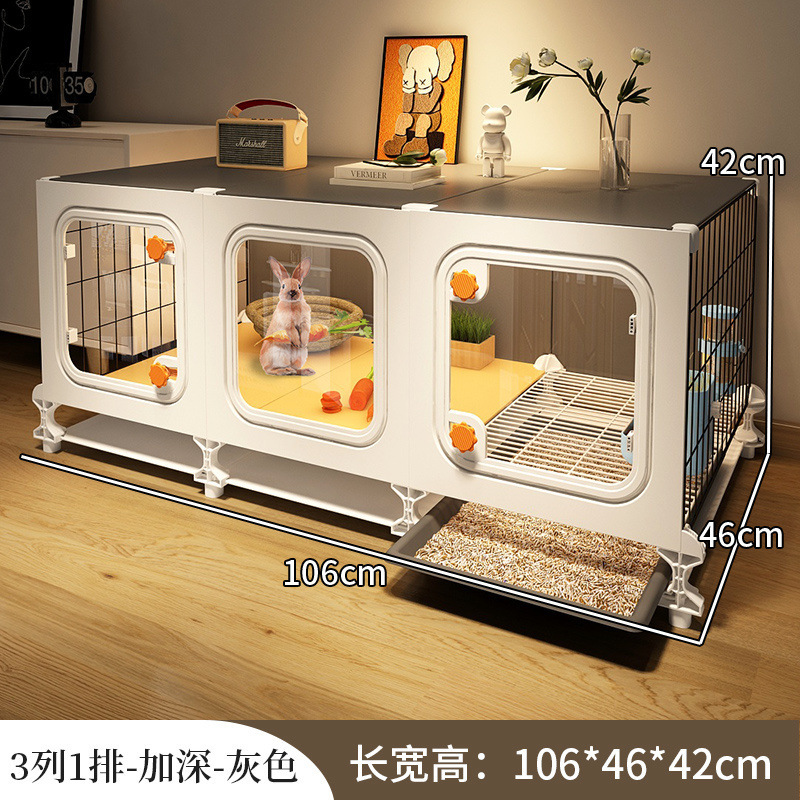トイレ付きウサギケージ、家庭用屋内特大ウサギ別荘、ペットモルモット専用ケージ、ウサギの巣|undefined