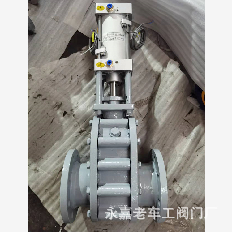 Z644TC-10C 耐磨陶瓷卸料阀 陶瓷阀 气动法兰陶瓷双闸板阀 DN200