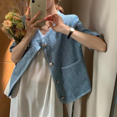 Amazing~Temperament models Short sleeved Cardigan coat