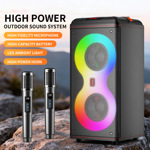 RGB蓝牙音箱配2个无线麦克风 | TWS立体声 | 长续航电池 | 便携派