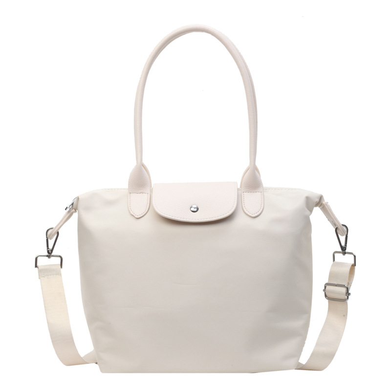 Bolsa de viaje de corta distancia para comercio exterior, bandolera clásica de color liso de alta calidad, bolsa de equipaje grande y pequeña, blanca.