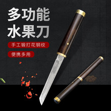 大马士革钢精品小刀锋利家用水果刀便携多用小刀