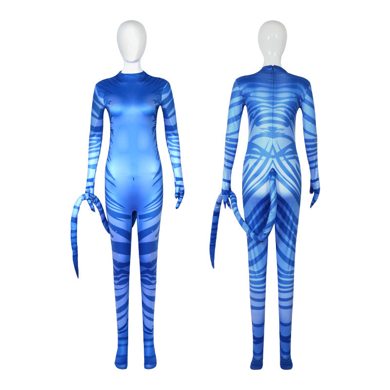 Avatar 2 agua carretera cos ropa de los niños adultos Cosplay película misma etapa apretado mono