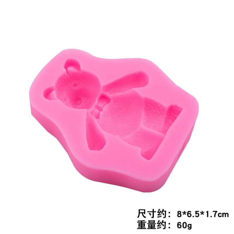 Oso lindo molde cara de dibujos animados molde de silicona DIY hecho a mano jabón molde de arcilla Fondant molde de pudín de chocolate