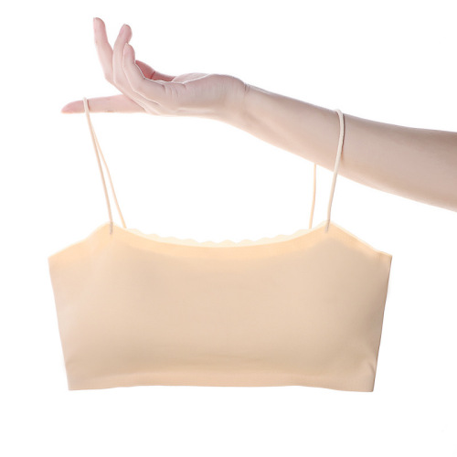 细肩带无痕薄款内衣女一体式小胸聚拢防走光文胸美背内搭抹胸罩