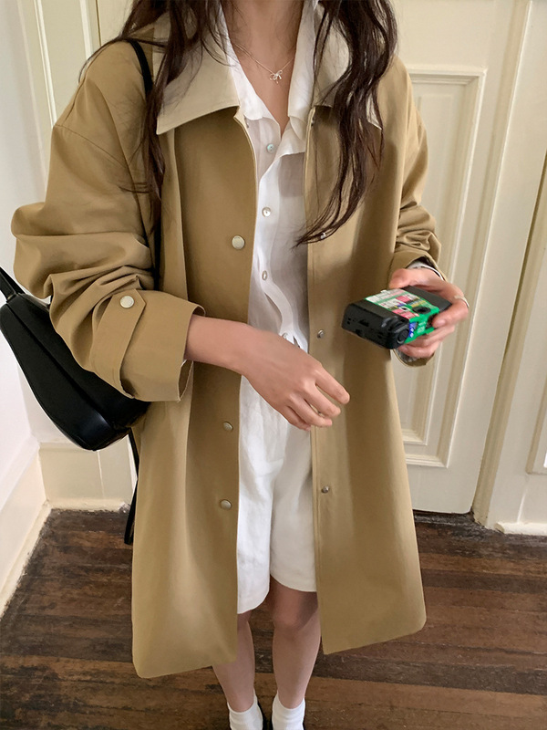 MOXI十三行女装2025秋季新款女式风衣女韩版高级感中长款风衣外套|undefined