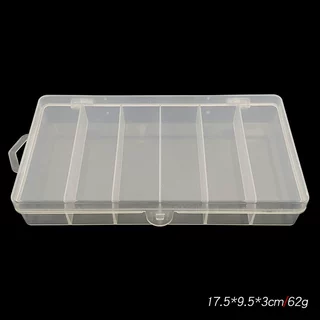 PVC塑料六格盒中号17.5*9.5*3cm透明饵盒配件盒