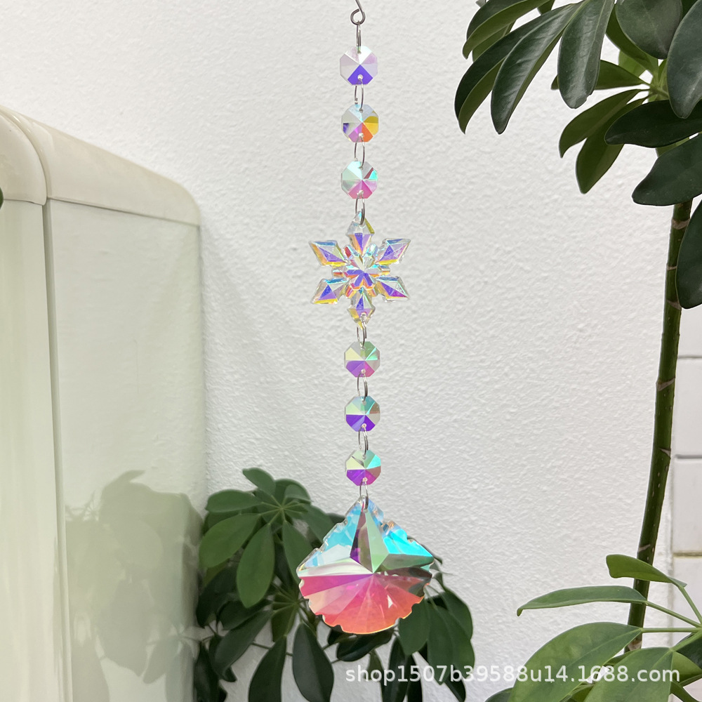 Transfronteriza decoración del árbol de Navidad decoración de la ventana colgante de cristal Sun Catcher acrílico copo de nieve coche colgante