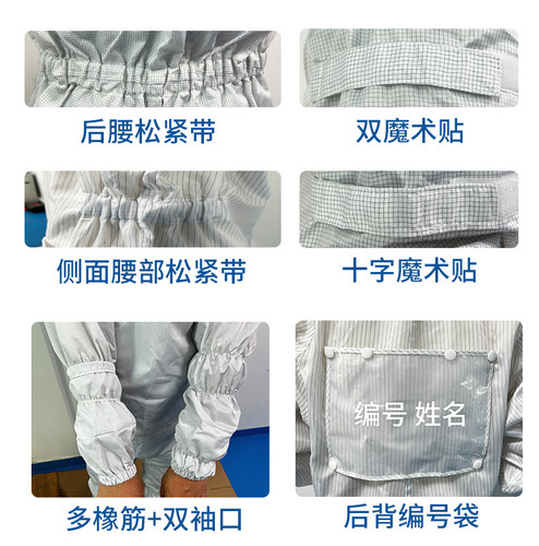 Anti-static Class 100 Cleanroom Suit, Precision Semiconductor Dustproof Suit, Hooded One-piece Cleanroom Suit, Anti-static Workwear