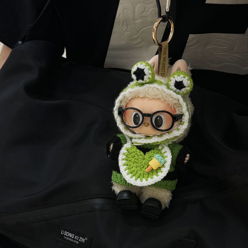 第一世代、第二世代、第三世代ラブブ座りパーティーベビー服バブルマットゴム人形ペンダント17センチラブブ服|undefined