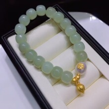 画颜卿暮手链和田玉晴水手链珍珠银镶小金蛋古法银莲蓬一件代发