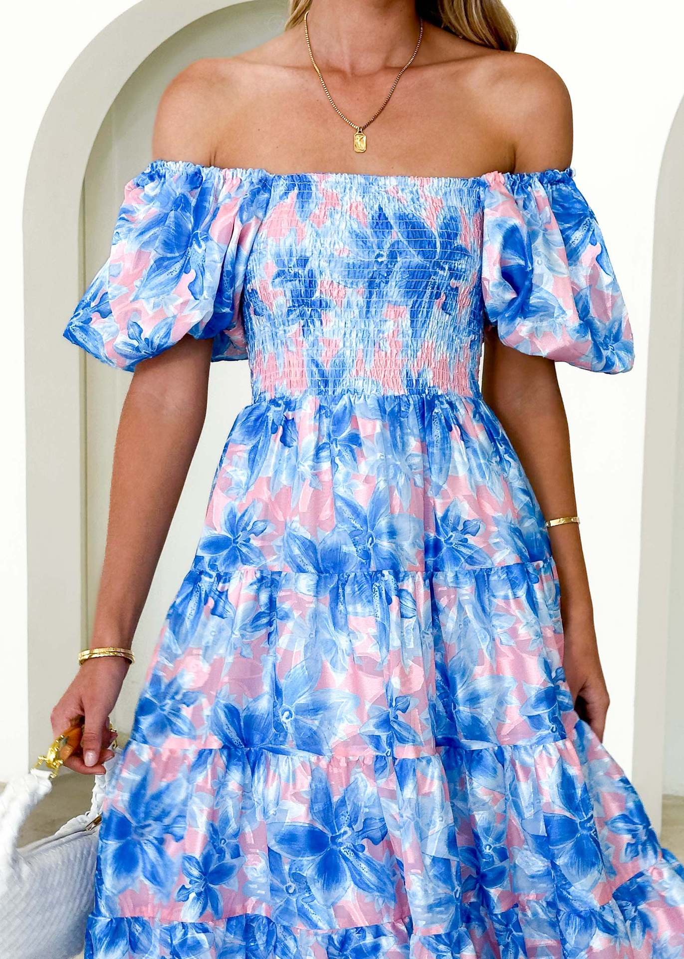 301g Weight Maxi Long Dress Dress Length Type Short Sleeve Sleeve Length Regular Dress Dresses Type Puff Sleeve Sleeve Type Polyester Fabric Type Mid Waist Waist Line Travel, Daily Occasion Boat Neck Neckline Regular Fit Fit Type Flower Pattern Summer, Spring Season Women's Gender Elegant, Classic Style Style Wholesale Women's Elegant Classic Style Flower Travel Daily Boat Neck Short Sleeve Regular Dress 13