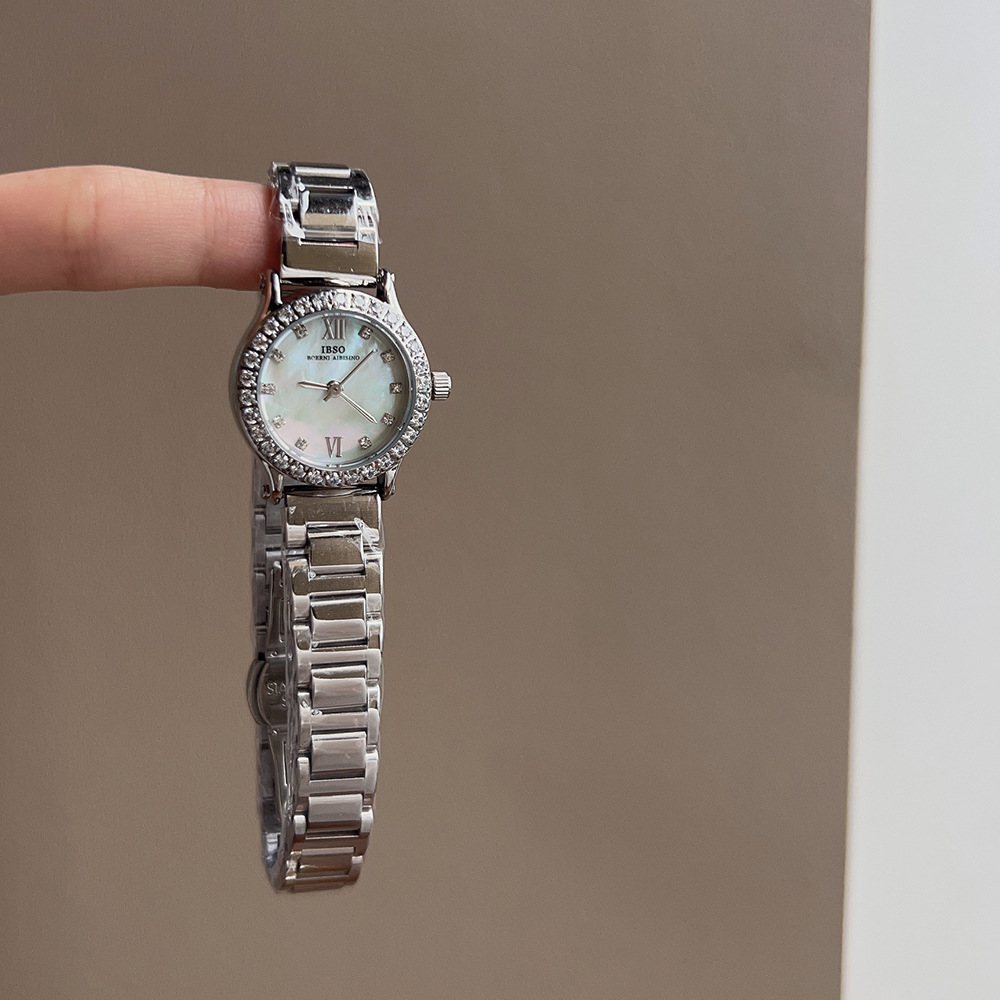 IBSO Aibisino new steel band women's watch diamond small dial shell watch cross-border foreign trade 8906