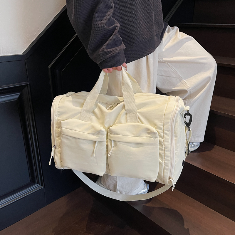 Separación en seco y húmedo, bolsa de viaje portátil ligera, bolsa de equipaje de almacenamiento multibolsillo de gran capacidad para mujer, bolsa de fitness deportiva de yoga