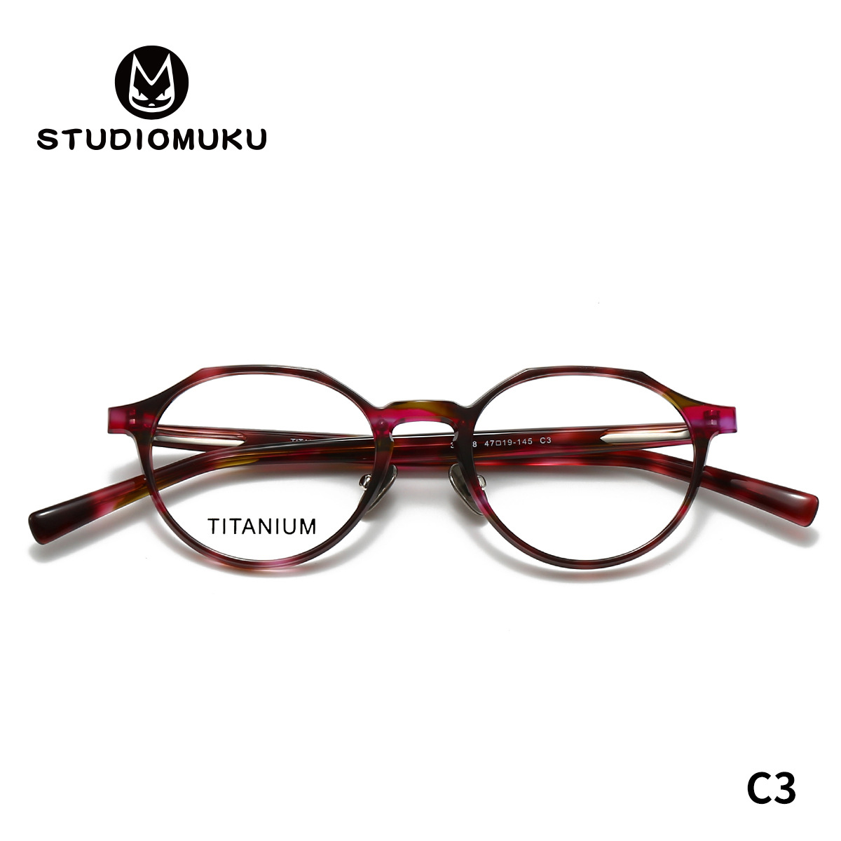 STUDIOMUKU gafas de madera fresca marco de placa no escoger la piel no escoger el uso simple marco de gafas de titanio puro