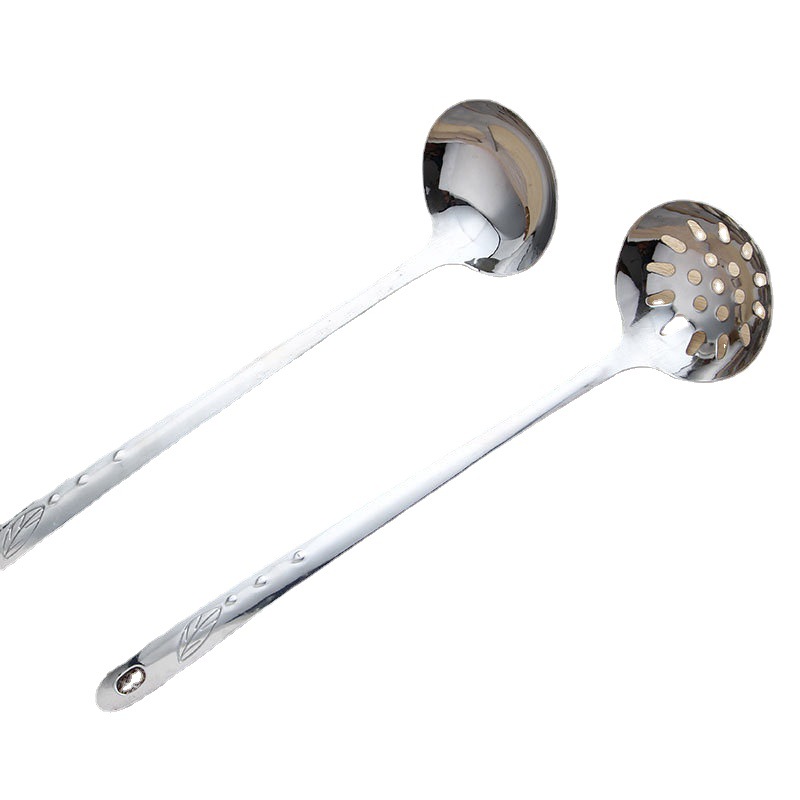 Acero inoxidable sopa Shell colador cazuela gachas cuchara olla caliente cuchara colador cocina restaurante hotel olla caliente cuchara puede ser logotipo personalizado